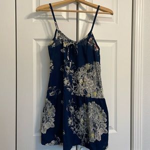 Eloise Anthropologie Navy Floral Mini Sundress
